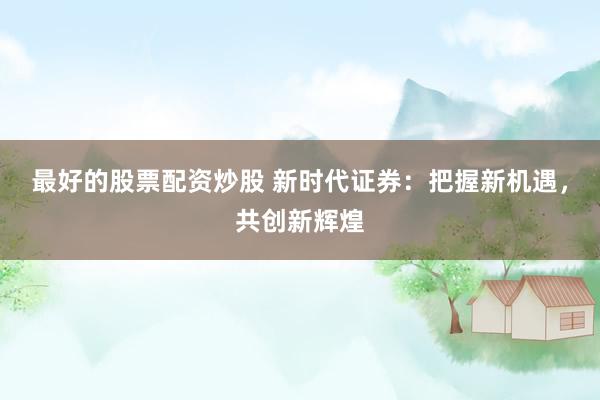 最好的股票配资炒股 新时代证券：把握新机遇，共创新辉煌