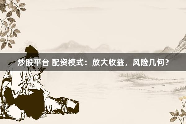炒股平台 配资模式：放大收益，风险几何？